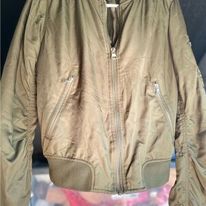 Top Shop Military Green Bomber Jacket size 6 small